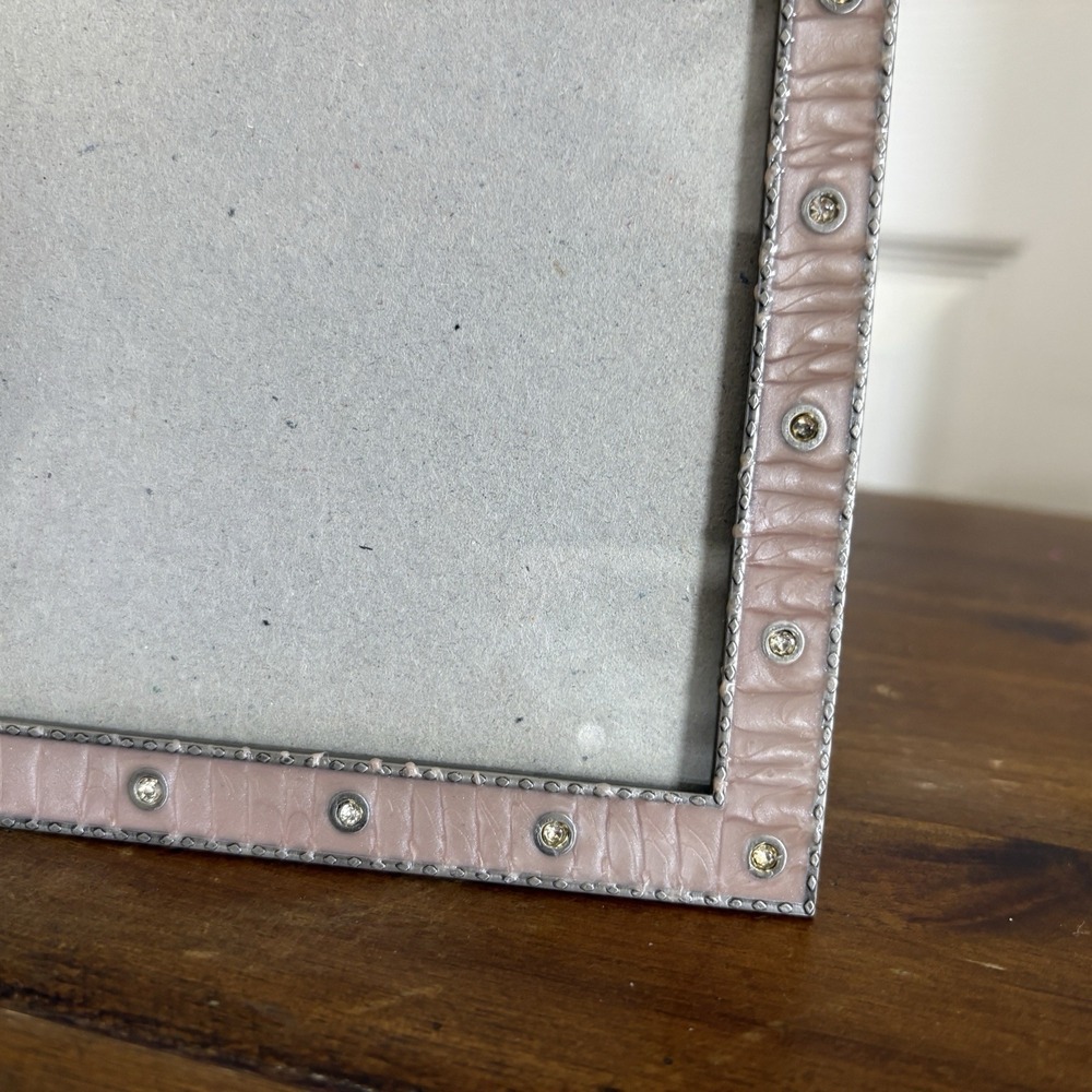 Stiffel Picture Art Frame Pink Enamel With Rhinestones 2004 Y2K Size ~5x7